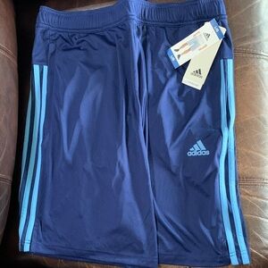 Adidas Navy and Light Blue Sports Shorts